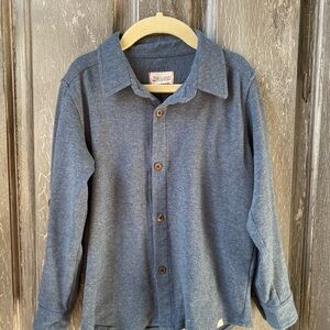Boys' Heather Navy Button-Up Shirt